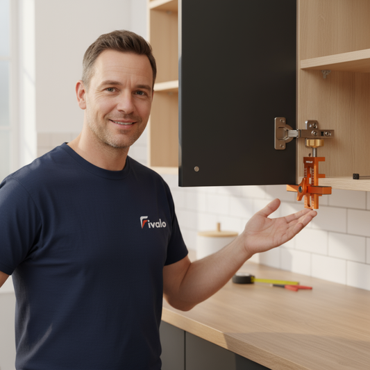 Gabarito de montagem para portas de armário 2 em 1